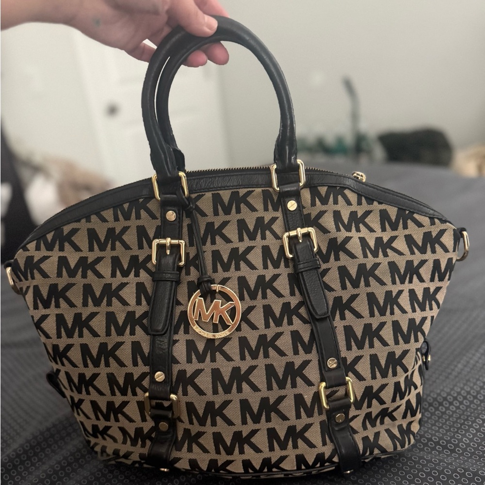 Michael Kors Black and Brown Satchel